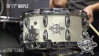 Riverside Custom ALBUS snare drum in low tuning