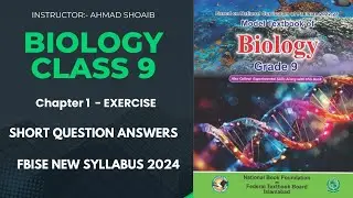 Biology 9 New Book Chapter 1 Short Questions Answer 2025 | Federal Board