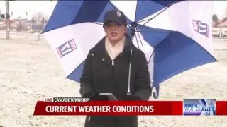 WXMI FOX 17 News - 2017-04-06 Thursday - Erica Francis Weather Coverage in Cascade Township