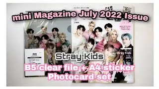 [ASMR] mini Magazine July 2022 Issue Unboxing - Stray Kids (스트레이 키즈) & AB6IX (Normal - Pink Version)