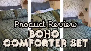 Boho Bedding Refresh 🌿 | Bedsure Tufted Olive Green Comforter Set Review (Queen Size)