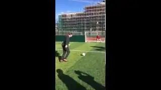Tony Adams Arsenal legend takes aim at goal at Powerleague Vauxhall