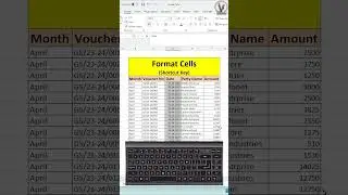 Format Cells Shortcut Key in Excel #Formatcells #Shortcutkeyexcel #SSV #exceltricks #ytshort #excel