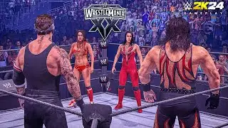 Brothers vs Sisters WWE 2K24 - Undertaker & Kane  vs Brie Bella & Nikki Bella