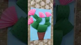 easy cactus making for kids #papercraft #shorts #youtubeshorts #tutorial
