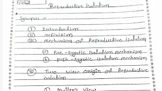 Reproductive isolation|| Bsc,Msc zoology notes|| #youtube #zoology #msczoology #notes 
