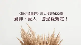 馬太福音22章/陪你讀聖經《愛神、愛人，勝過愛規定！》