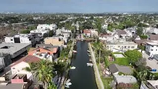 4K Aerial Venice Beach Canals Los Angeles California Free Stock Footage | No Copyright Videos