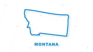 Montana city map outline animation. Motion graphics.