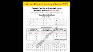 1st year Physics pairing scheme 2023