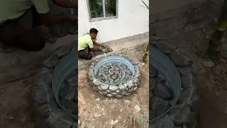 Plastic bags reusing with Cement _ Waterfall 🫨💐 #crafts #shorts #waterfall #diy #cementcrafts