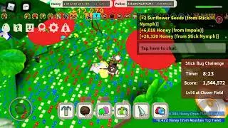 bee swarm sim stick bug 77 million score but i get bad amulet for red and atacc hives rip aaaaaaa