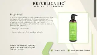 Balsam profesional hidratant pentru par cret DermOrganic, 500 ml, natural