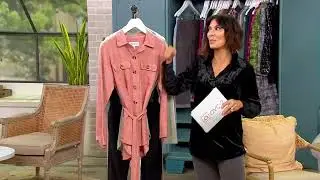 Centigrade Button Front Linen Shacket with Shirttail Hem on QVC