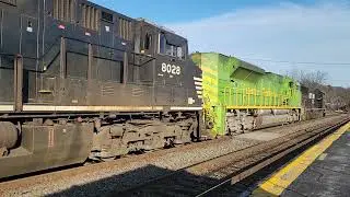 Norfolk Southern B100 6959 1072 Illinois Terminal Heritage Unit and 8028 in Ayer MA 