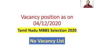 Vacancies | Counselling day 6 | Tamil Nadu Counselling 2020 | NEET 2020 latest | TN MBBS counselling