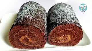 Easy Chocolate Cake Roll Recipe / How To Make Chocolate Swissroll At Home