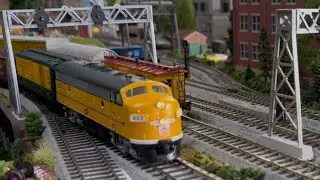 CNW Diesel & Big UP Steam Engine at Work - HO Scale Model Trains