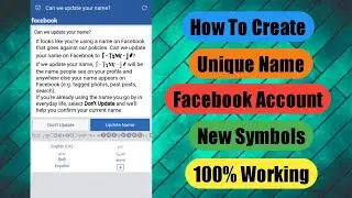 How To Create Unique Name Facebook Account New Trick 2022