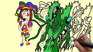 [Drawing] Pomni and Wildvine | Pomni is afraid of Wildvine