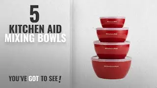 Best Kitchen Aid Mixing Bowls [2018]: KitchenAid Prep Bowls with Lids, Set of 4, Red