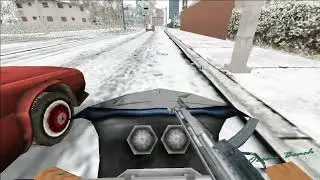 GTA Vice City,  Snow Conversion | Cold Day Mod | Video - 9,  Riding Motorcycle - First-person view