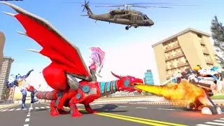 Super Hero Dragon Robot Transforming Car City Shooting #360 Android Gameplay By Games Zone