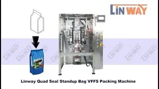 Linway 520T Quad Seal Standup Bag VFFS Line #quadsealpackingmachine #verticalformfillseal #packing