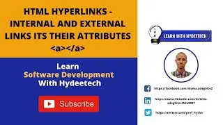 HTML HYPERLINKS EXPLAINED - Internal and External Links - HTML FOR BEGINNERS