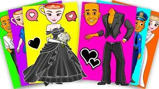 BLACK WEDDING BRAINROT of TUNG TUNG TUNG SAHUR and BALLERINA CAPPUCCINA | STICKER BOOK DIY