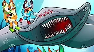 BLUEY AND BINGO ARE ATTACKED BY SEA MONSTERS in ROBLOX!