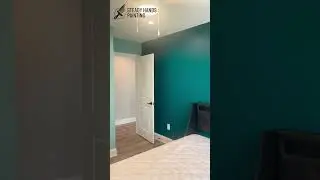 🎨 Two-Tone Green Bedroom Makeover | Light & Dark Green Accent Wall Transformation 🌿