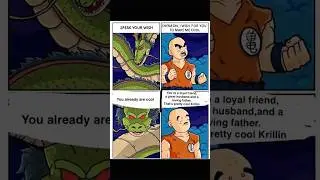 Krillen is asking a wish to shenron😂😂📊#anime#goku#shorts#dragonball