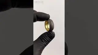 Art Deco Tire Men Black Band Ring