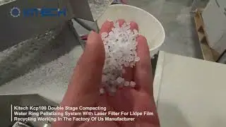 KITECH KCP100 Double Stage Compacting Water Ring Pelletizing System with Laser Filter for LLDPE Film