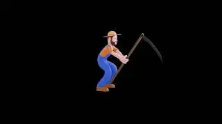 3D Cartoon Farmer Turntable | Stylized Male Character