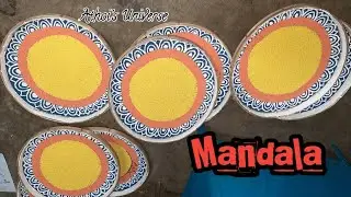 How to Draw a Circle Mandala on Bamboo Shield || Art & Craft Video || #art #drawing #creative