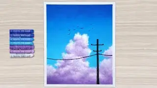 Beautiful Cloudy Sky Drawing with Oil Pastel / Drawing for Beginners