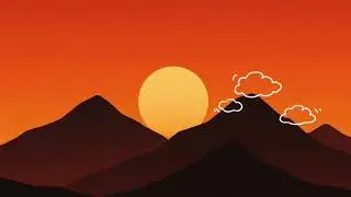 Golden Sun Setting Over Mountain Peaks &ndash; Breathtaking Nature Scene