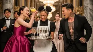 KOREAN MAFIA BOSS SAVES Black Maid from HUMILATION at the gala called her his WIFE, Room went SILENT