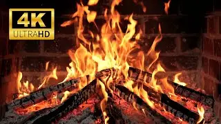 🔥 Cozy Fireplace Ambience 4K - Relaxing Crackling Fire & Burning Logs (Ultimate Stress Reliever)