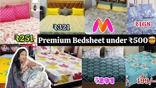 Best Myntra Bedsheets Haul🫠||Trendy Pure Cotton bedshee under ₹500/-💙 #myntrahaul