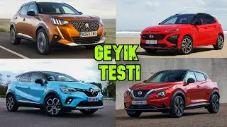 B SEGMENTİ SUV ARAÇLARIN GEYİK TESTLERİ | (2008 , Captur , T Roc , Juke)