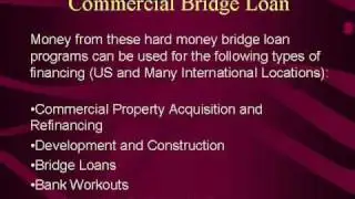 Commercial Bridge Loan Financing - New Low Rate Commercial Bridge Loans