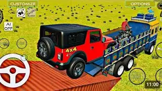Driving #thar4x4 loading on Punjabi truck 😈🥰in game 3d New update 😈#cargame #tigergaming #bastgame 
