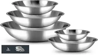WHYSKO Meal Prep Stainless Steel Mixing Bowl (5 Piece Set) Home Refrigerator