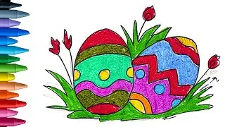 How to draw Easter Eggs || Easy drawing step by step 