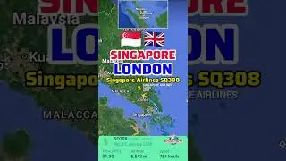 Singapore to London Flight Route | 🇸🇬➡️🇬🇧 | Singapore Airlines SQ308 | Airbus A380-841