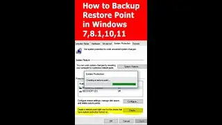 How to Backup Restore Point in Windows 7,8 1,10,11 || Windows Restore Point Solution