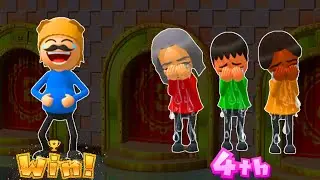 Wii Party U Battle Of The Minigames - Cat Mario vs Leonie vs Dunbar vs Paula (Master Cpu)